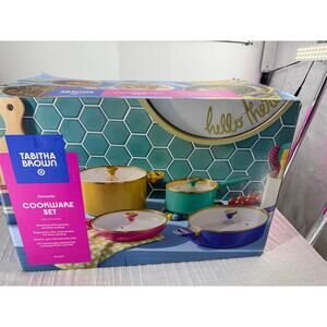 Tabitha Brown 8-piece Ceramic Cookware Aluminum Nonstick Surface Electric Gas